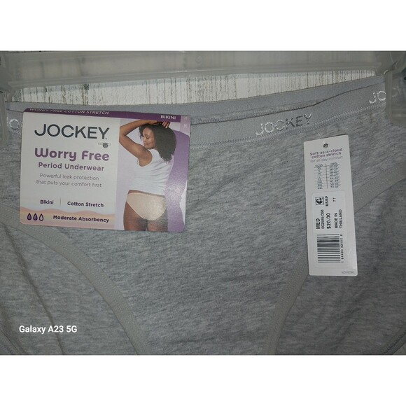 Jockey lot/4 Worry Free Period Bikini Underwear Black And Gray Lot Of 3 NWT - Picture 4 of 10